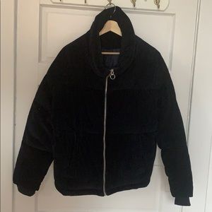 Curdoroy navy blue puffer jacket